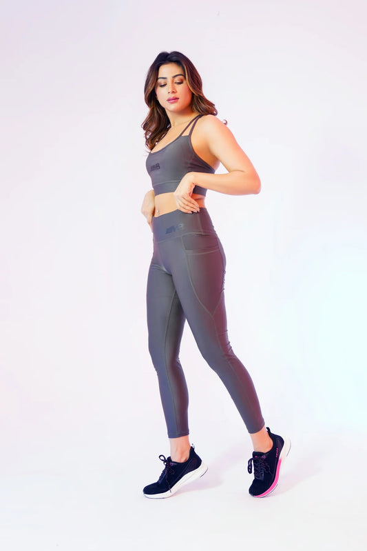 International Sports™ Performance Tights with Pocket &  Padded Sports Bra